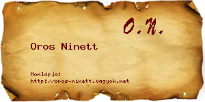 Oros Ninett névjegykártya